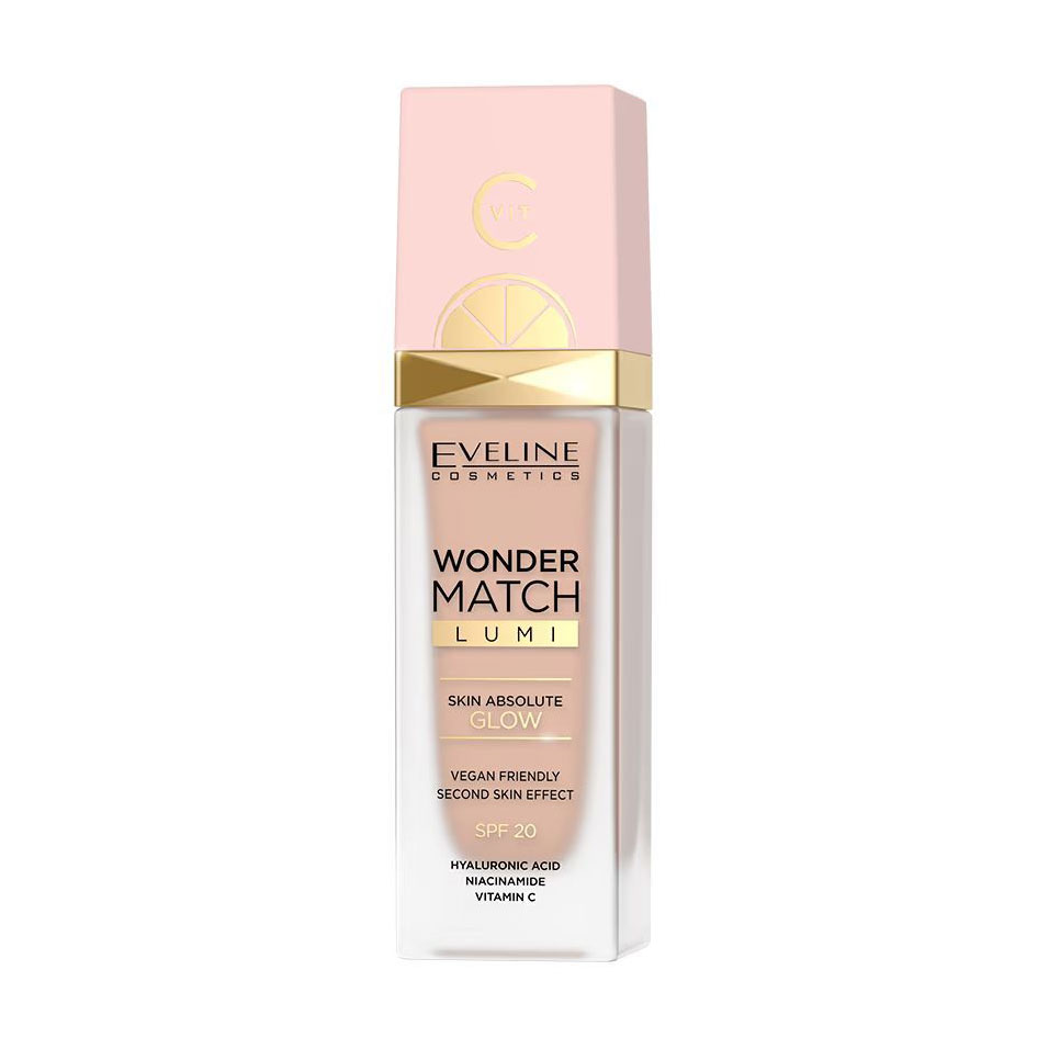 Сяйна тональна основа для обличчя Eveline Cosmetics Wonder Match Lumi Foundation, SPF 20, 15 Natural Neutral, 30 мл